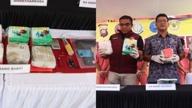Lagi! Polda Kalbar Bongkar Jaringan Narkoba, 32 Tersangka dan 9,8 Kg Sabu Diamankan